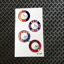 1 UNID Nuevo estilo de La Escuela de diseño etiqueta engomada del tatuaje temporal GYF-164 moda colorido reloj Mi mundo flash del tatuaje impermeable pasta de papel