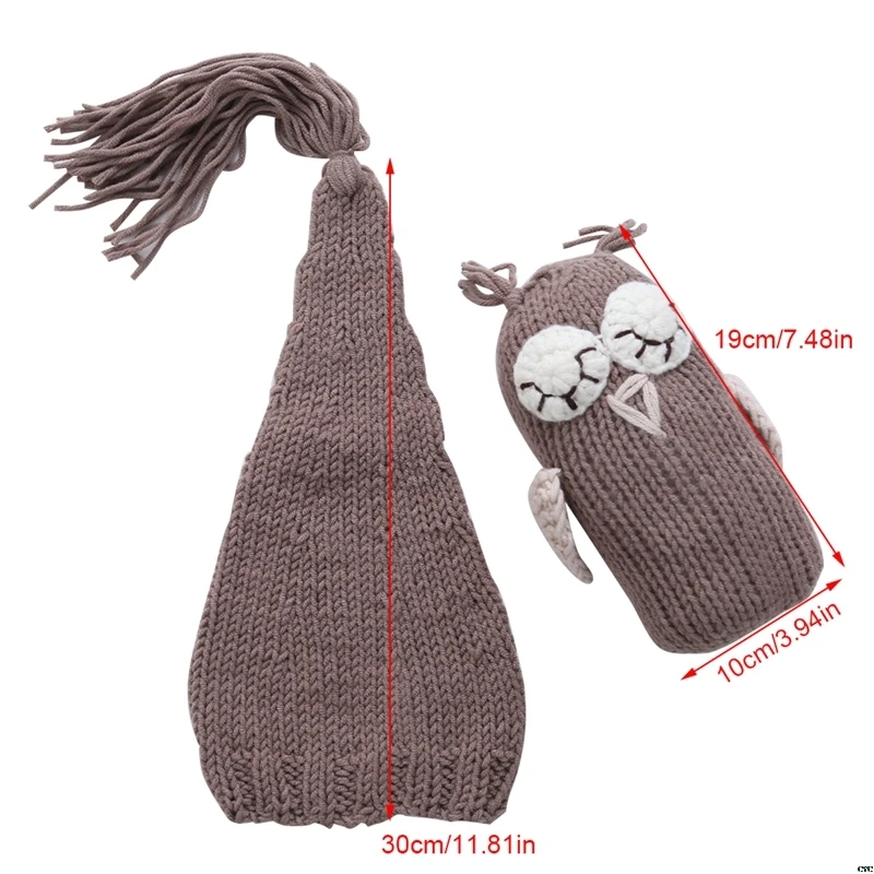 Chapéu do Bebê Recém-nascidos do Bebê Recém-nascido Bonito Crochê Tricô Traje Prop Outfits Foto Fotografia Adereços Meninas 18 Mamãe e Bebê