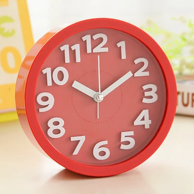 

Red Color Round Sweep Clocks Beauty Girl Alarm Silent Desk Clocks Function Alarm Set Up For Living Room