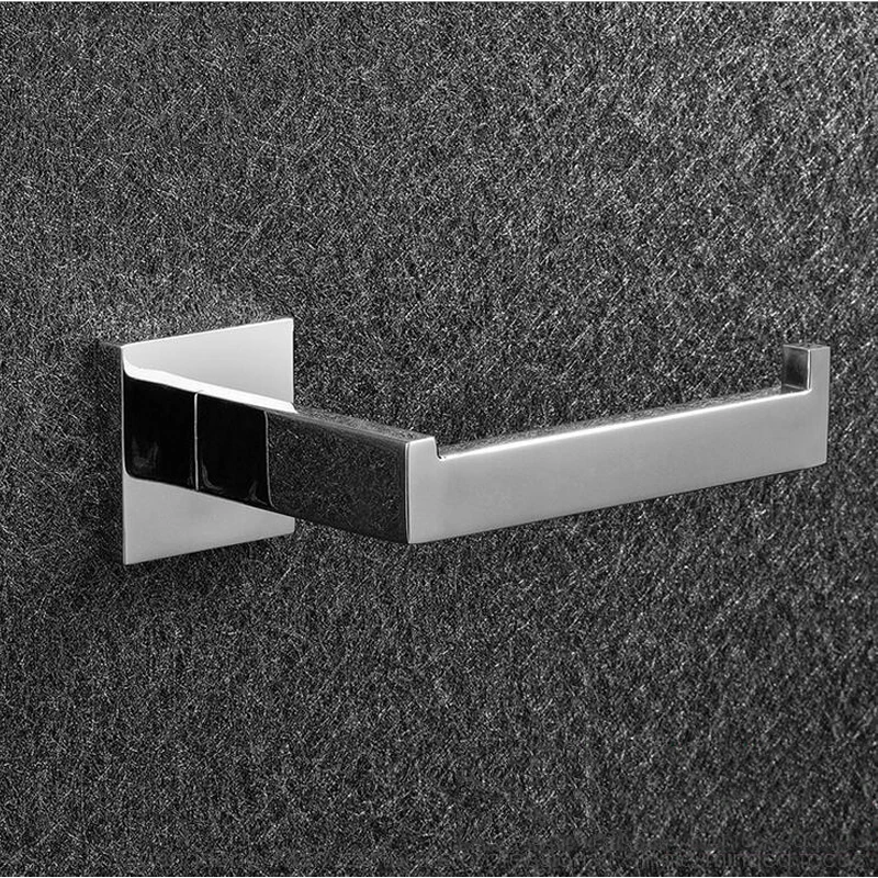 

Free Shipping Toilet paper holder & dispenser 304 stainless steel roll hanger wall mount without lib chrome finished 08-130