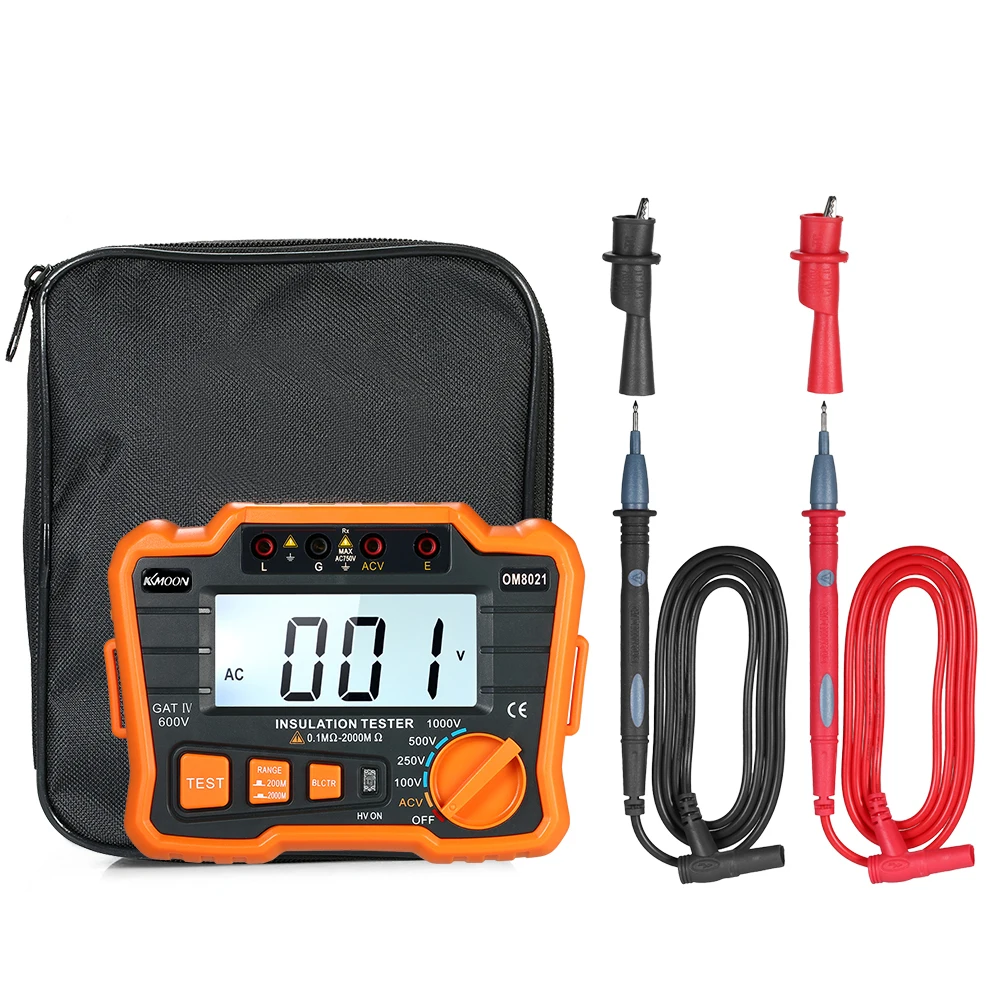 KKmoon Insulation Resistance Tester DCV ACV Meter 1000V Ground Megger Megohmmeter MegOhm Voltmeter LCD Backlight Display | Инструменты