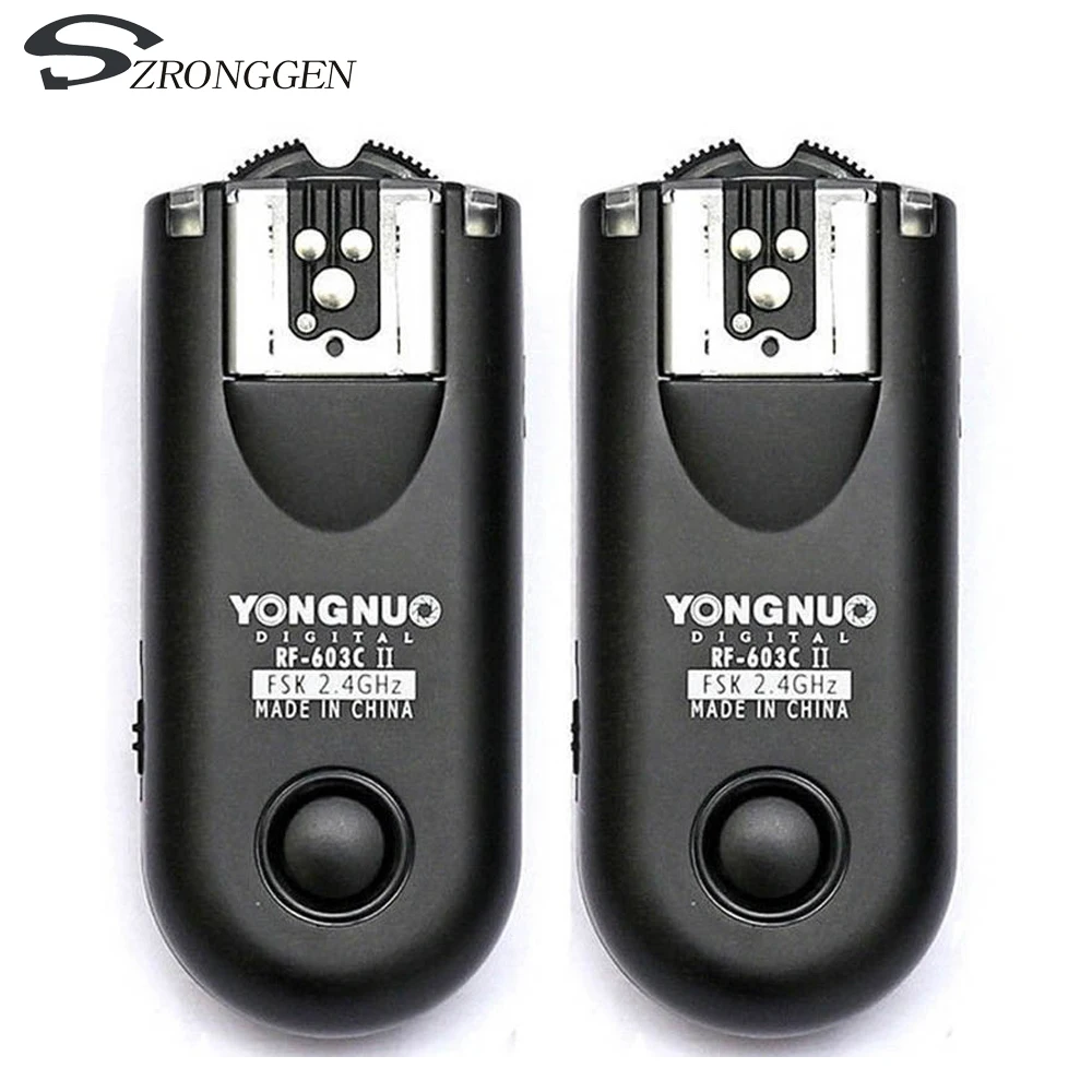 Беспроводной триггер для вспышки YONGNUO RF603II 2 трансивера Nikon D700 D300 D3100 D600 D610 Canon 5D Mark II