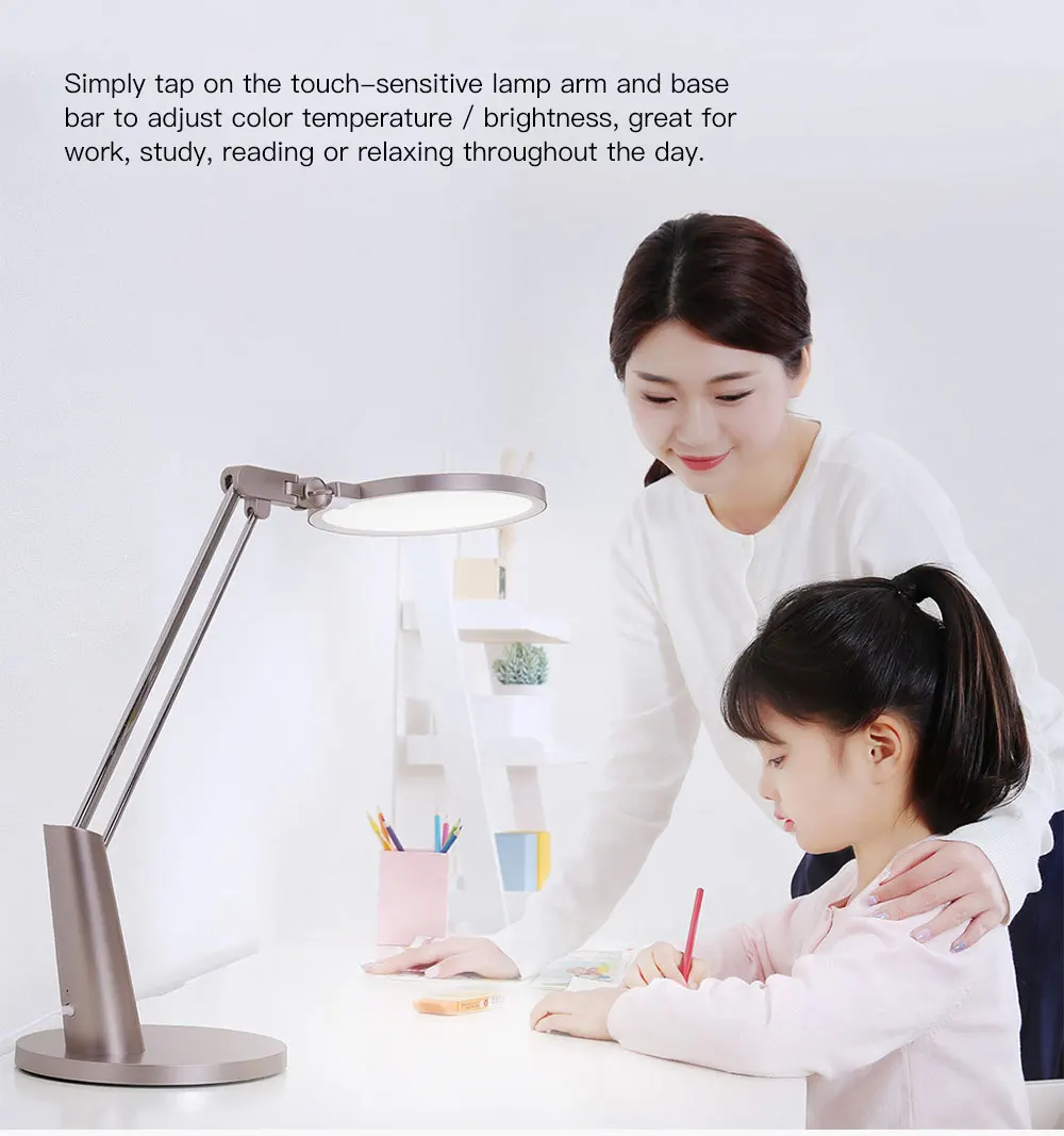 Xiaomi Yeelight YLTD03YL умная Регулируемая Настольная лампа для чтения, письма, светодиодный, для ухода за глазами, умное сенсорное управление, настольная лампа
