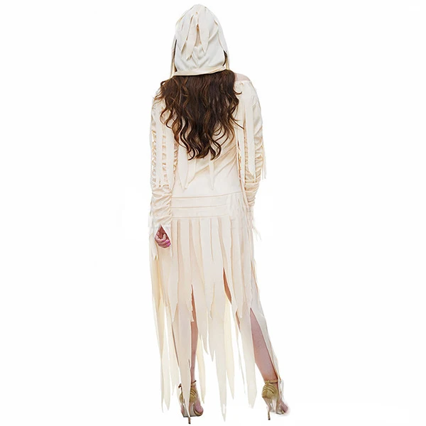 Хэллоуин нарядное платье Вечерние готический костюм белый ужас женский призрак мумии сухой труп призрак фестиваль вечерние женские для