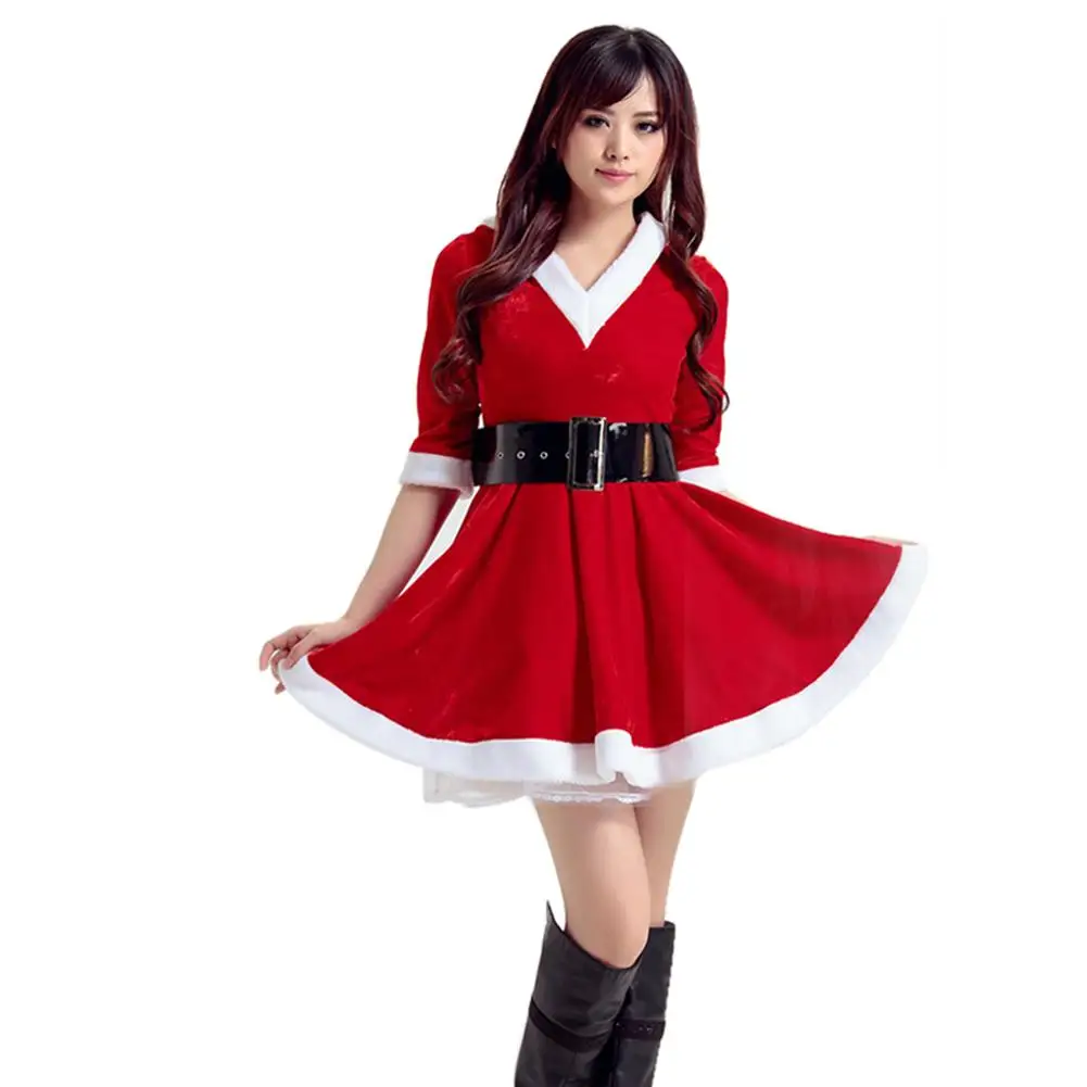 2018 New Christmas Women Sexy Dress For Party Costume COS Performance Clothing Santa Adult Costume Party Clothing Supplies