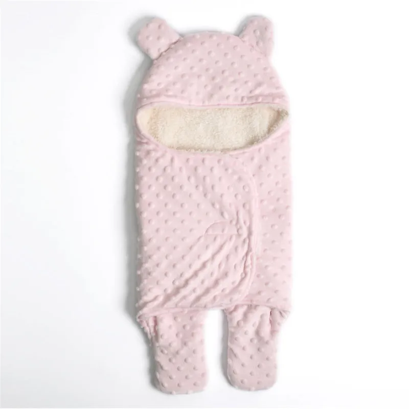 Одеяло для новорожденных Bebe утепленное хлопковое вязаное одеяло s зимнее детское мягкое теплое Пеленальное Одеяло s для постельные принадлежности для новорожденных - Цвет: Pink