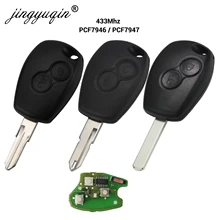 10x2 кнопки дистанционного ключа автомобиля для Renault Duster модус Клио 3 Twingo DACIA Logan Sandero 433 МГц PCF7947 PCF7946 ID46 чип