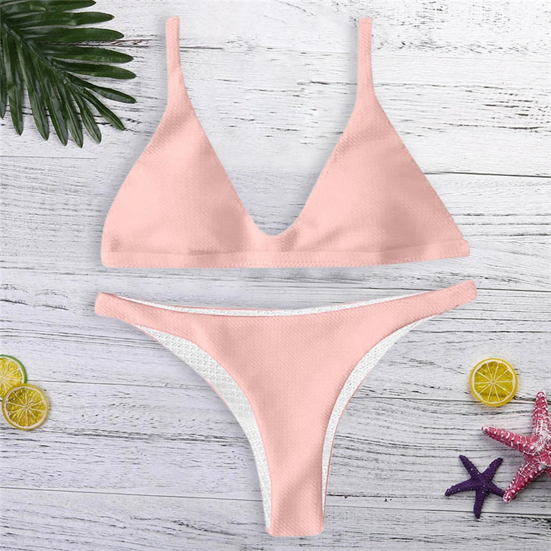 2018 New Summer Women Bikini Set Push-up UnPadded Bra Swimsuit Swimwear Triangle Bather Suit Swimming Suit biquini #FS#4JN21 (10)