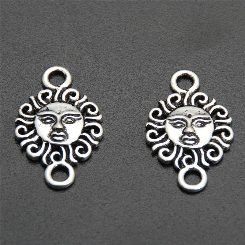 

10pcs Antique Silver Charm My Sun Earrings Necklaces DIY Jewelry Charm Handmade Connector A2613