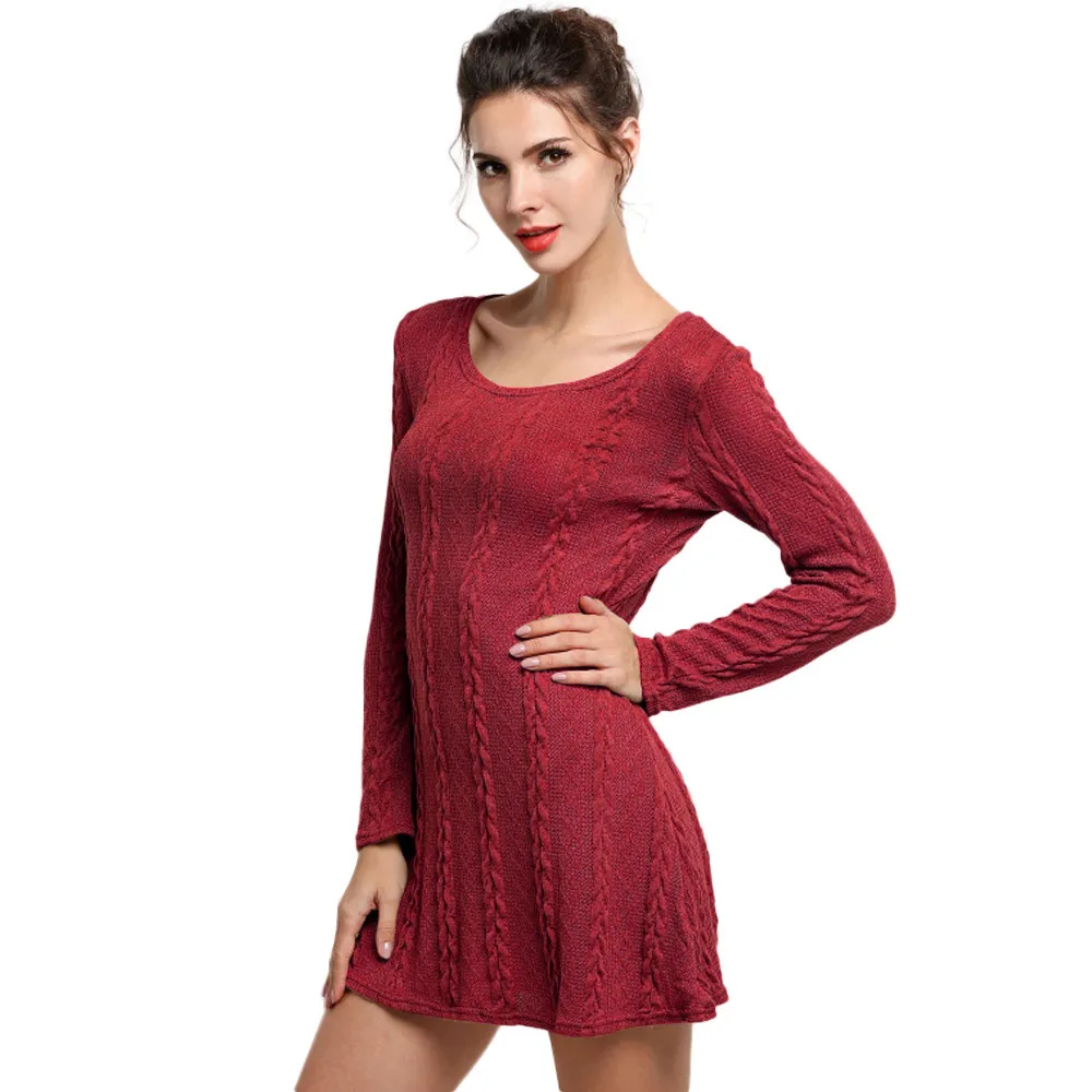 font b 2018 b font Fashion Sexy Casual Women Ladies Long Sleeve Crewneck Jumper Slim