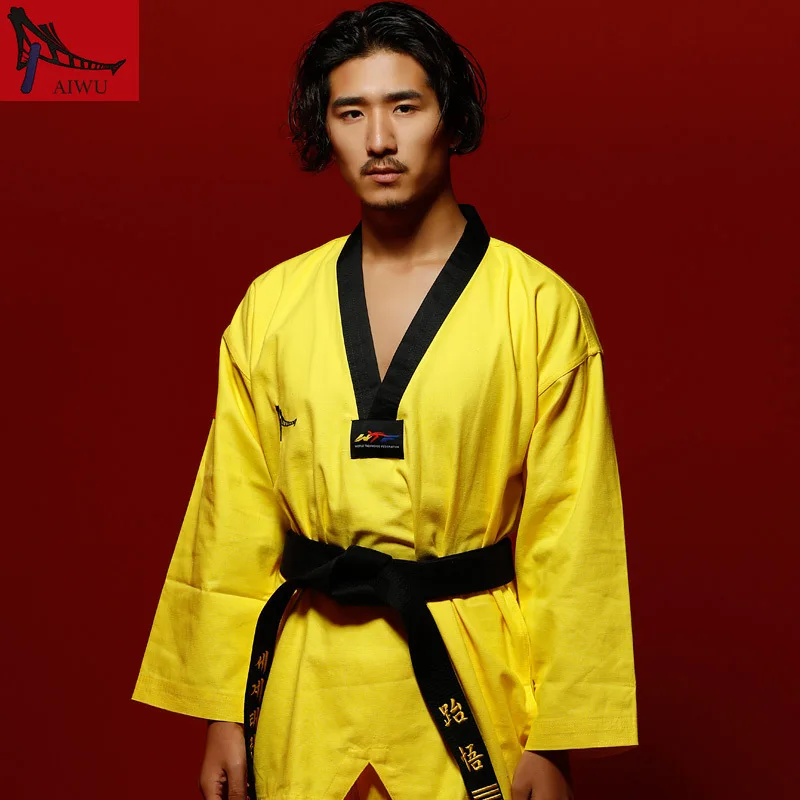 Боевые искусства TKD Tae Kwon Do Корея с V образным вырезом взрослая форма для тхэквондо