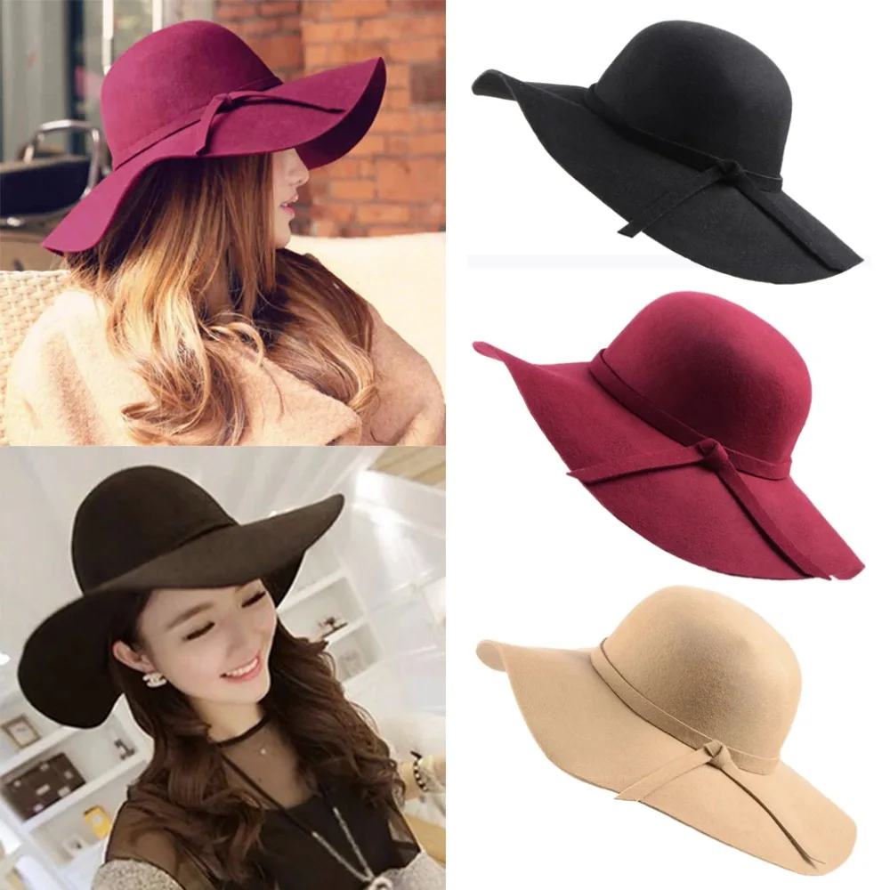Wide Brim Fedora Bowler Cloche Hat Cap 