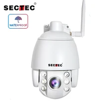 SECTEC – Mini caméra de surveillance dôme extérieure PTZ IP WiFi hd 2MP/2.5 P, dispositif de sécurité sans fil, étanche, avec inclinaison panoramique et système infrarouge, Audio bidirectionnel, 1080 pouces
