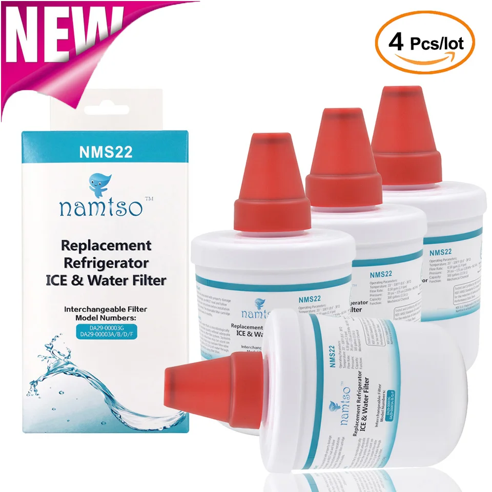 

Namtso NMS22 Refrigerator Ice Water Filter Replacement Smartwater Cartridge Compatible with Samsung DA29-00003G 4 Pcs/lot