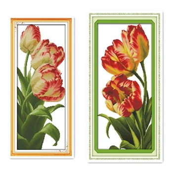 

Everlasting Love Tulip Chinese Cross Stitch Kits Ecological Cotton Clear Stamped Printed 11CT 14CT DIY Gift Christmas Decoration