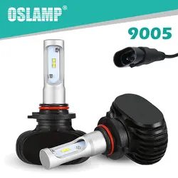 Oslamp HB3 9005 светодио дный автомобилей лампочки внедорожник все-в-одном фар Наборы фан-менее авто фар 50 Вт 6500 К белый CSP чип для Kia Lada Rover