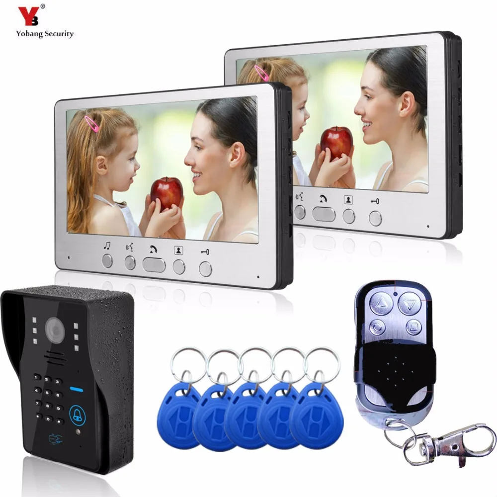 

7" inch Color LCD Screen Video Doorphone Doorbell Sperakerphone Video Intercom system Release Unlock for House