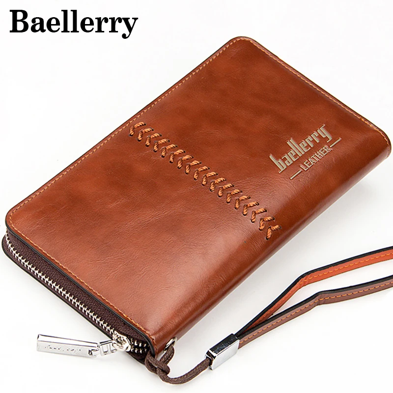 

Luxury Brand Men Wallets Zipper Purse Large Capacity Long Wallet Men Clutch Business Card Holder Male Wallets Money Bag MWS020-2