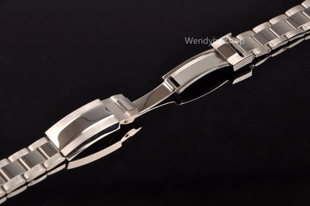 CARLYWET 20mm Steel Two Tone Gold Silver Solid Curved End Link Clasp Wrist Watch Band Strap Bracelet For Submariner GMT
