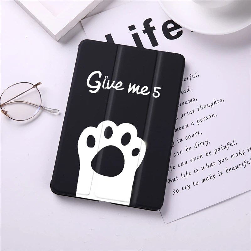 

For New ipad 9.7 2017 Cute Pets Painted Protective Back Covers Case For iPad 2 3 4 Auto sleep/wakeup Pu Stand tablet Funda