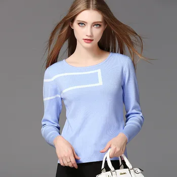 

SFFZ Cotton Blend Women Sweater Jumper 2019 New Sweaters Long Sleeve O-Neck Women Knitwear Slim Sweater Spring Female Pullover