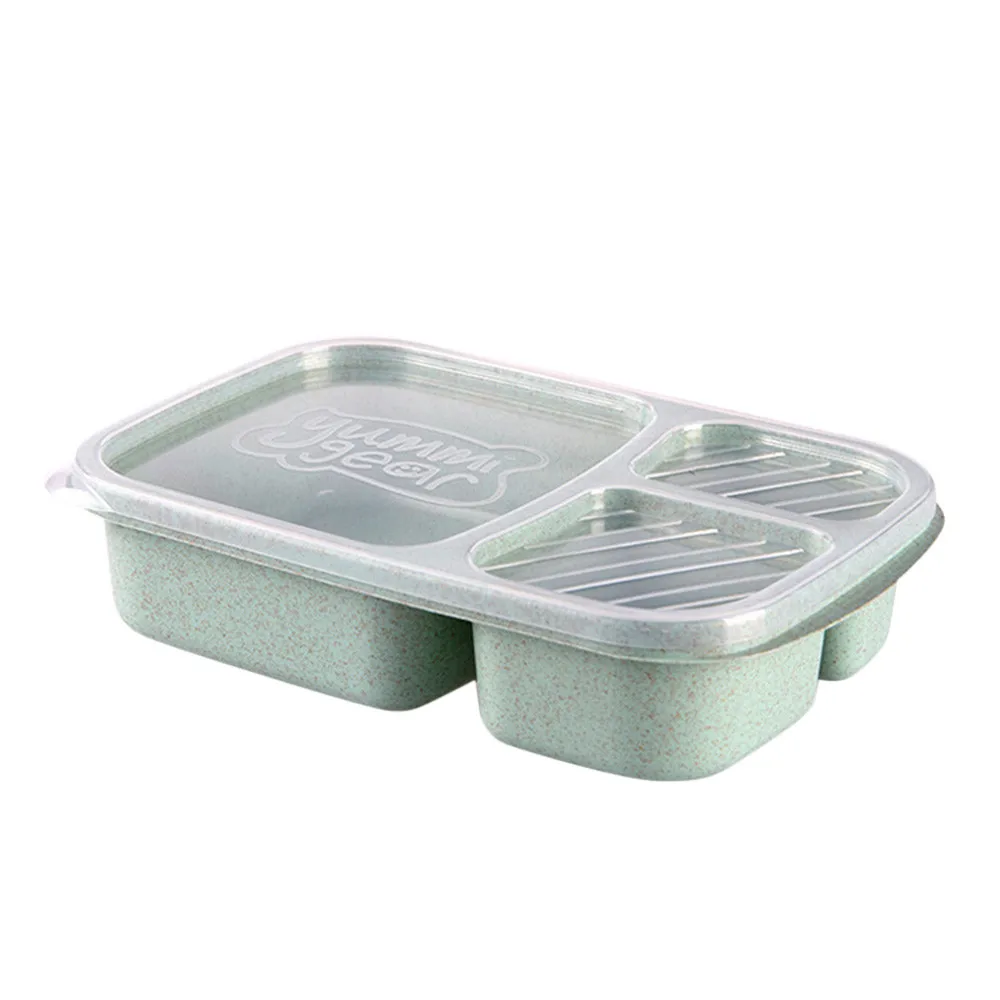 Коробка для бенто из пшеничной соломы с отсеками, чехол, контейнер для хранения еды, контейнер для еды, для пикника, Ланч-бокс# yh - Цвет: 2