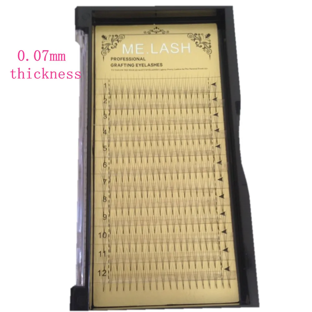 ME.LASH 3pclot Volume 3D Eyelash Extensions 0.07&0.10mm Thickness Hair Mink Strip Makeup C Curl Individual Eyelashes Natural (43)