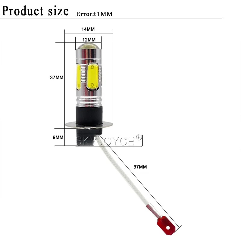 SKYJOYCE 2PCS parking H3 led high power led fog lamp bulb headlight 7.5W 12V white 6500K led conversion light kits Accessories (5)