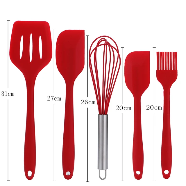 Better Houseware Red Silicone Kitchen Utensil Set