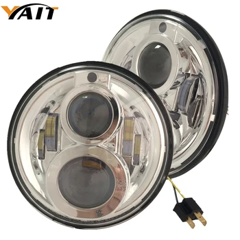 

Yait Pair 7Inch Led Round Headlights For Land Rover 90/110 Hummer H1 H2 Puch Kenworth Nissan Suzuki Samurai
