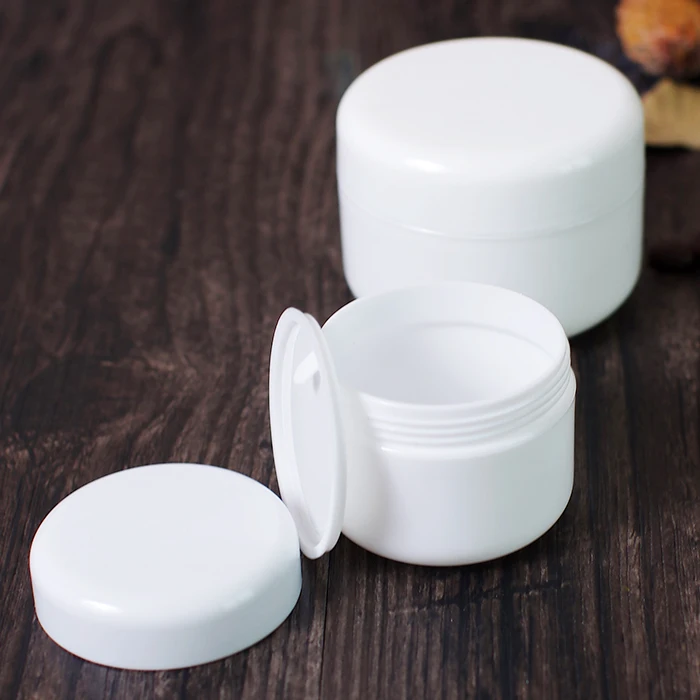 

50PCS/LOT 20ML 50ML 100ML White Empty Plastic Container Cream jars for Cosmetic Packaging