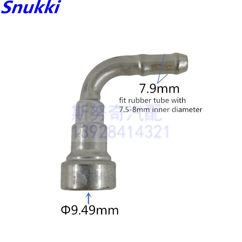9.49mm SAE 3/8 Fuel pipe joint Metal Fuel line quick connector 90 degree metal fuel line