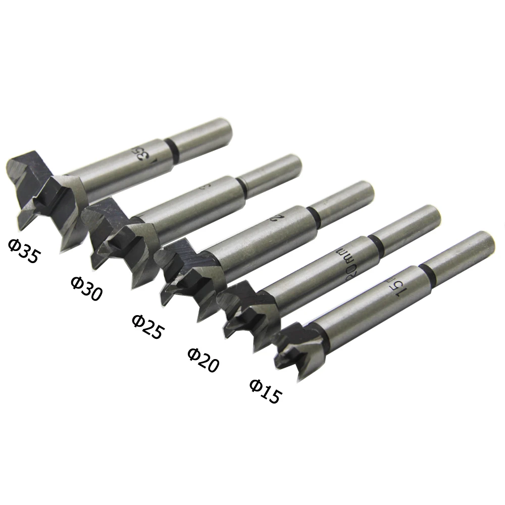 TASP 5pcs Wood Forstner Drill Bit Set Woodworking Self Centering Hole Saw Cutter Power Tools Access