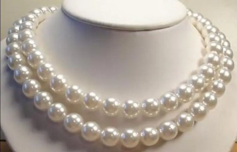 

FREE SHIPPING HOT sell new Style >>>>Long32" White South Sea Shell Pearl Necklace AAA Grade 10mm