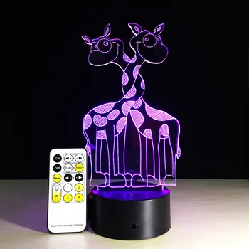 

Novelty 3D Lamp Giraffe Illusion LED USB Lamp Touch RGB 7 Color Changing Table Night Light Wedding Party Holiday Decoration