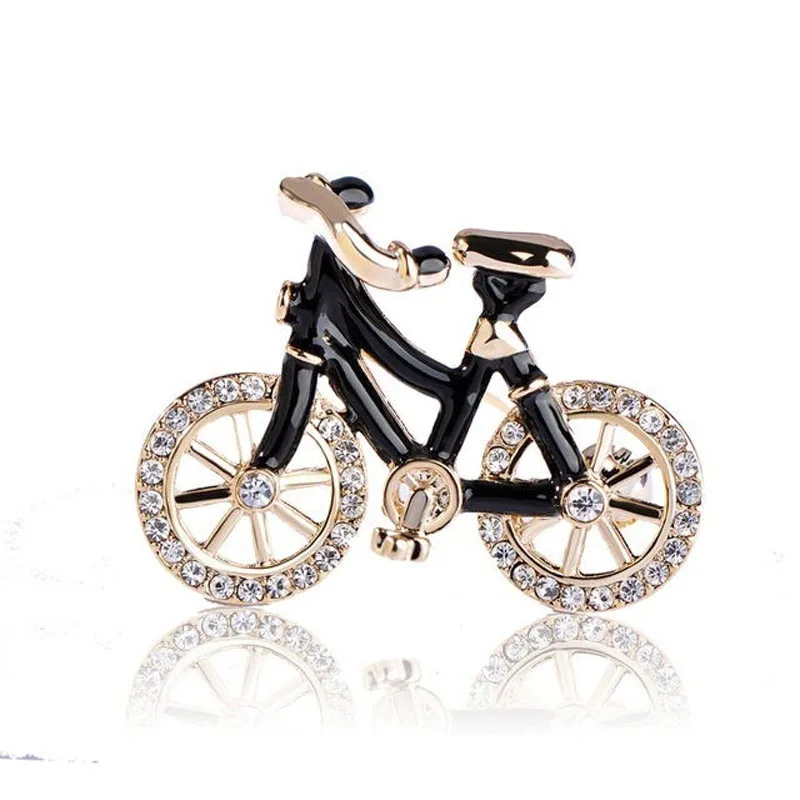 PLKUET Sport Bicycle Brooches For Women Men Gold Color Fixed Gear