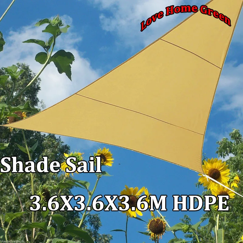 New Triangular Sun Shade Net Combination Shade Sail garden HDPE Awning