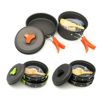 

Camping Picnic Cooking Pot Aluminmum Portable Outdoor Camping Hiking Cookware Backpacking Cooking Picnic Bowl Pot Pan Kits