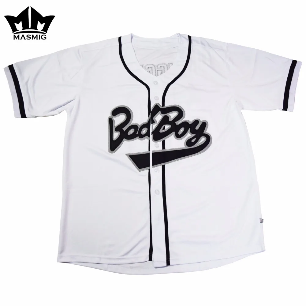 MM MASMIG Bad Boy Biggie Smalls 10 Baseball Jersey Whitein Baseball