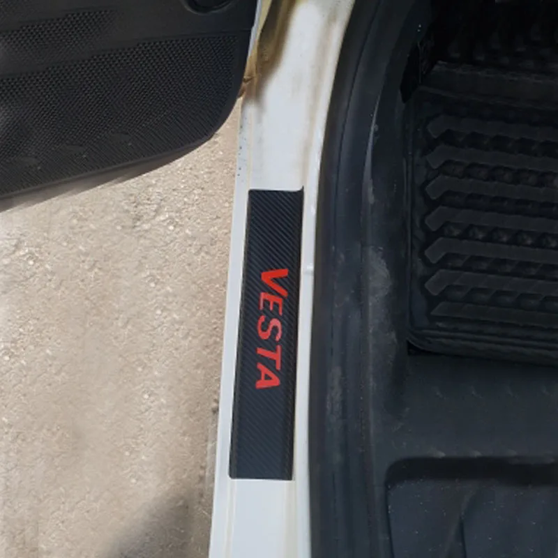 Автомобильные аксессуары для Лада Веста виниловая наклейка из углеродного волокна Защита порога автомобиля Накладка для стайлинга автомобиля
