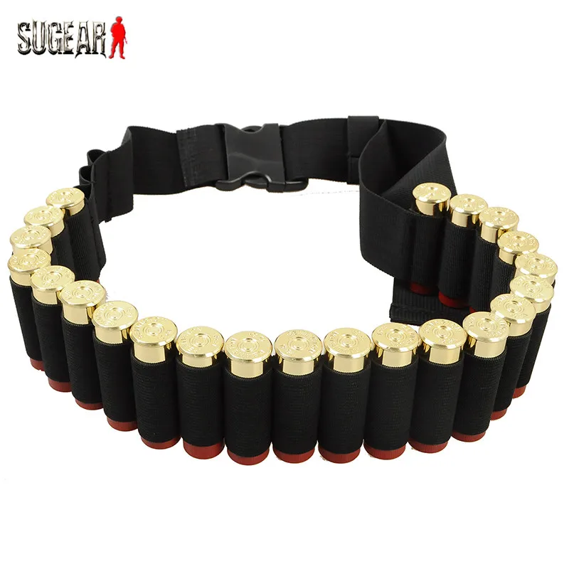 140*5CM Outdoor Airsoft Hunting Tactical 25 Shotgun Shell Bandolier Belt 12 Gauge Ammo Holder Military Shotgun Cartridge Belt