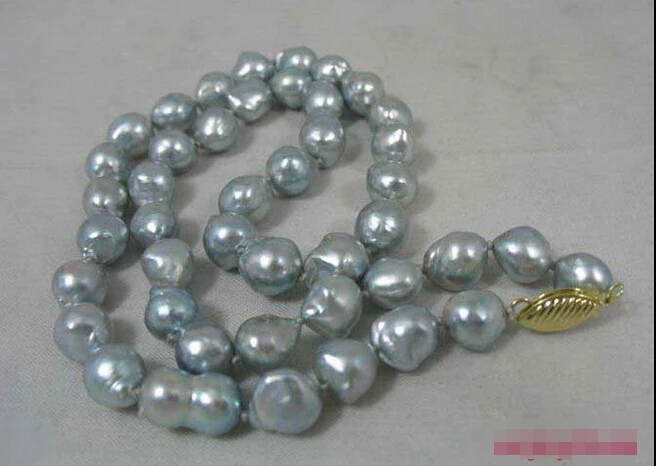 

HOT## Wholesale FREE SHIPPING >>> Real Gray Freshwater Pearl 18KGP Fish Clasp Necklace