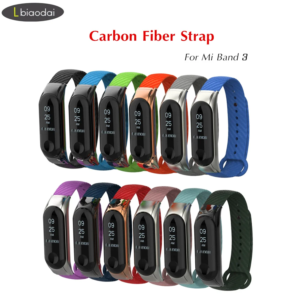 

Mi Band 3 Strap Bracelet for xiaomi Mi Band 3 strap Carbon Fiber metal wrist strap Mi band3 Wristband MiBand 3 Smart Accessories
