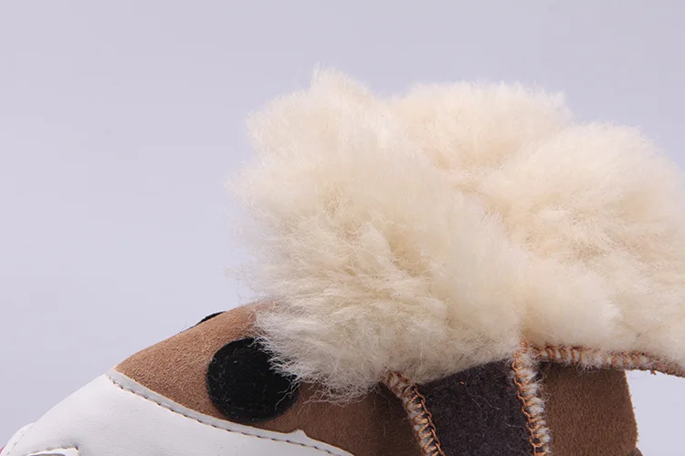 MPPM/детские ботинки для мальчиков и девочек; теплая зимняя детская обувь; Натуральная овечья шерсть; зимние ботинки; модные ботинки с милыми животными