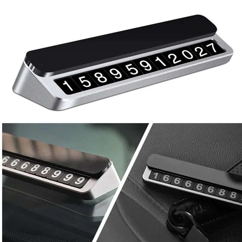 

2018 New Car Temporary Parking Card Drawer Plate Design Rocker Switch Phone Number Easy Hidden Magnetic Numbers Sticker Replace