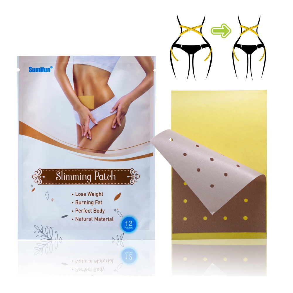 

12pcs/bag Fashion Weight Loss Paste Navel Slim Patch Health Slimming Patch Slimming Diet Products Detox Adhesive JMN024