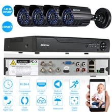 KKmoon 1080N AHD DVR CCTV система 4 шт. 1080 P AHD камера Водонепроницаемая ИК-Обнаружение движения ночного видения для системы видеонаблюдения