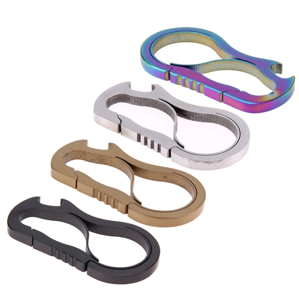 

EDC Equipment Outdoor Metal Fast Buckle Keychain Mini Bottle Opener Titanium Alloy Carabiner Hook Camping Climbing Accessories