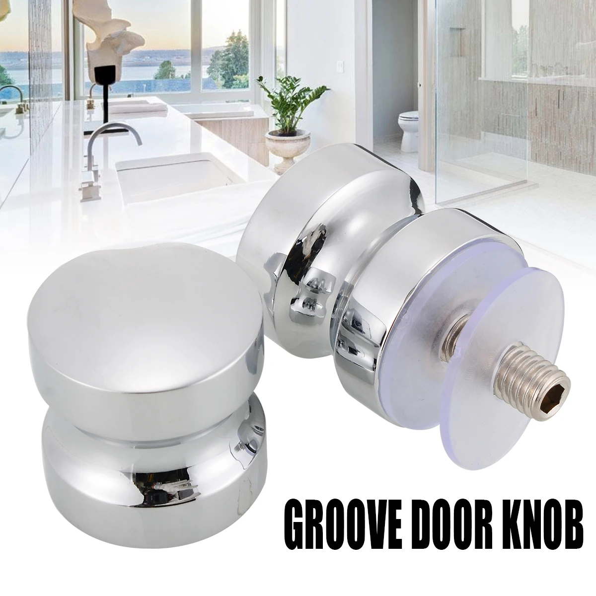 Mayitr Aluminum Metal 1.2inch Dia Single Groove Glass Door Knob Shower Room Cabinet Handle For Home Door Accessories
