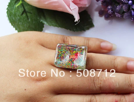 

Free shipping!!!! DIY Ring -----20sets square Glass Bubble & Ring set 18mm ,25mm can choose